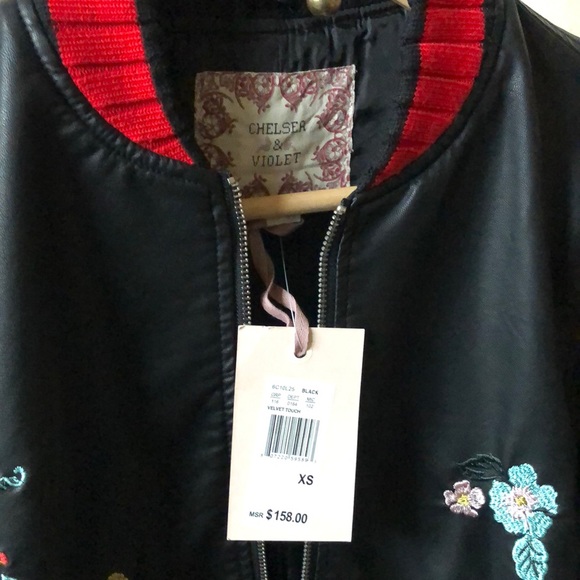 Never Worn Embroidered Leather Jacket - Picture 6 of 7